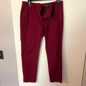 Gap maroon slim crop pants